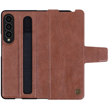 Husa Nillkin pentru Samsung Z Fold 4, Aoge, PC Piele - Maro