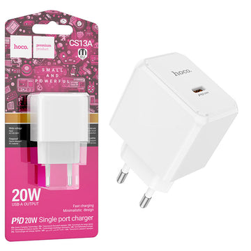 Incarcator Retea Hoco CS13A, 20W, 1xUSB-C, PD - Alb