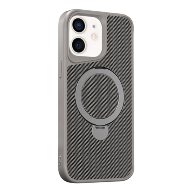 Husa MagStand - iPhone 16 Pro, MagCase Ring, Carbon, Grey