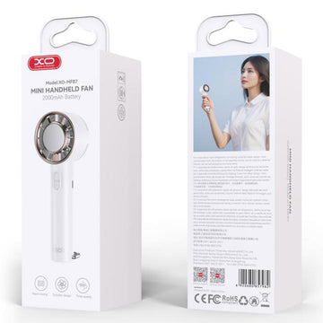 Cooler XO MF87, Mini Ventilator Portabil, 3 Trepte de Viteza, 2000mAh, Cooling Ice - Alb