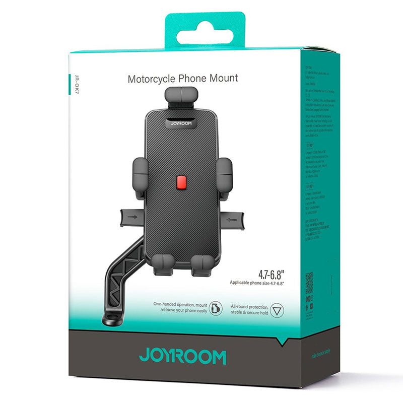 Joyroom (OK7) - Suport Moto/Bike, cleme laterale, montaj Ghidon, Secure Hold, Black