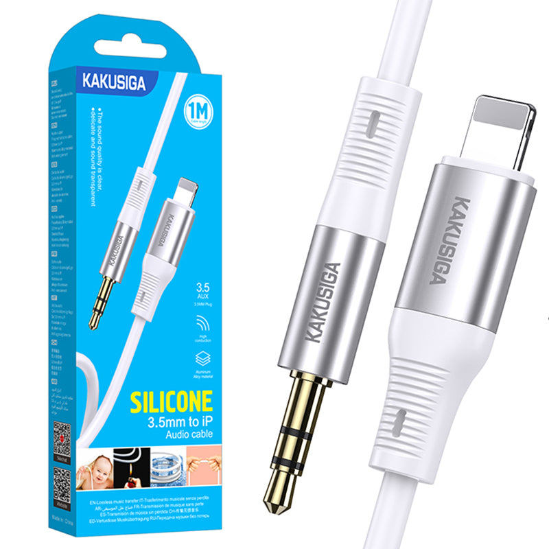 Cablu Audio Kaku KSC-891, Lightning la Jack 3.5mm M, 1m - Alb