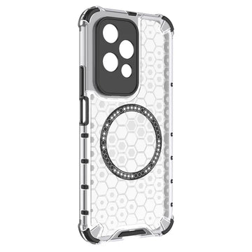 Husa HoneyComb pentru Honor 400 Lite, X70i, Magnet MagCase, AntiDrop Corners - Alb