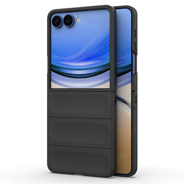 Husa Wave pentru Samsung Flip 8, Samsung Galaxy Flip 8, Grip Microfiber, ShockProof - Night negru