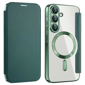 Husa MagFlip pentru Samsung A36 A366, Samsung A36 A366, Magnet, RFID Protect, Piele, Chrome Edge - Verde