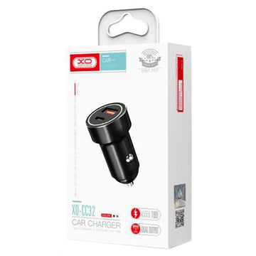 Incarcator Auto XO CC32, 18W, 1xUSB-C, 1xUSB-A, PD, QC 3.0 - Negru