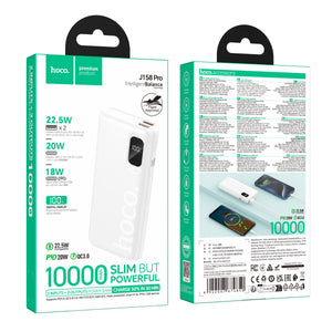 Baterie externa Hoco J158 Pro, 10.000mAh, 22.5W + PD20W, LED Digital Display - Alb