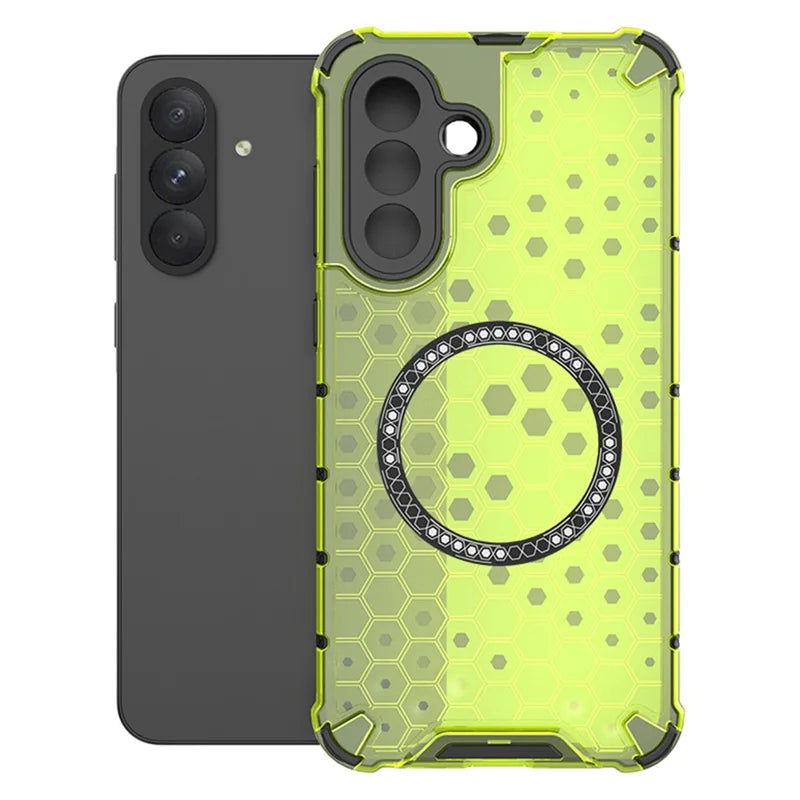 Husa HoneyComb - Samsung A26, Magnet MagCase, AntiDrOppo Corners, Green