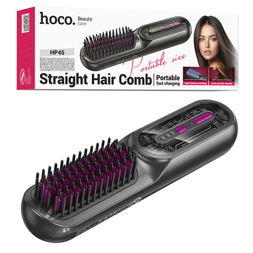 Hoco HP45, Placa de Indreptat Parul cu Banda Lata si Afisaj Digital - Gri