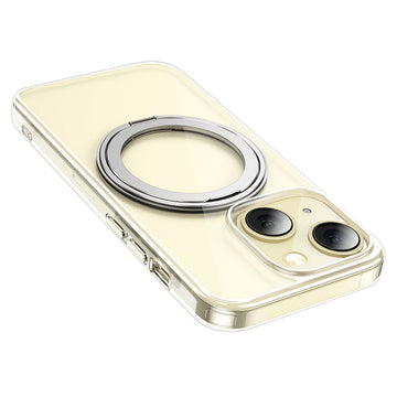Husa Hoco AS1 pentru iPhone 15, MagSafe, Ring Stand, Frosted - Transparent