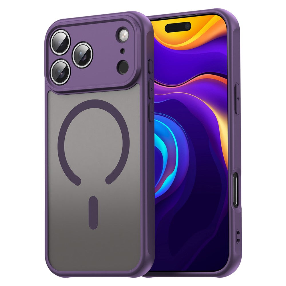 Husa MagFrost Pro - iPhone 17 Pro Max - Matte MagSafe, Frosted, frame Purple
