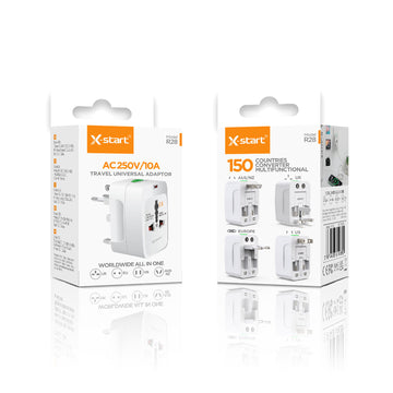 Adaptor de Priza X-Start R28, Universal, EU la Multiple Standarde - Alb