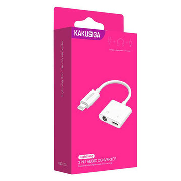 Cablu Audio / Incarcare Kaku KSC-353, Lightning la Jack 3.5mm F, 12cm - Alb