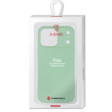 Husa X-Level Thin pentru iPhone 17 Pro, Thin Series, SoftTouch - Verde menta