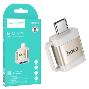 Adaptor OTG Transfer/Incarcare Hoco UA31C, USB-A la USB-C - Gri