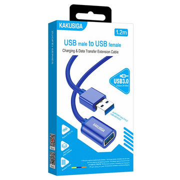 Cablu Date si Incarcare Kaku KSC-753, USB-A 3.0 M, la USB-A 3.0 F, 1.2m - Albastru