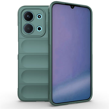 Husa Wave pentru Xiaomi Redmi 15C, Grip Anti-Shock, TPU - Verde inchis