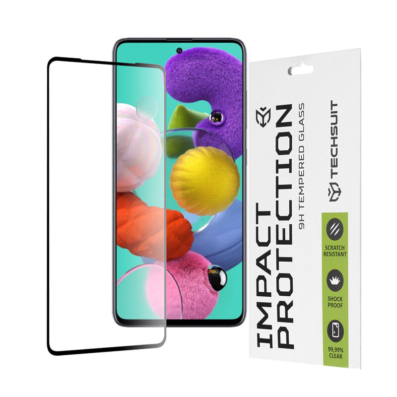 Folie Clear pentru Samsung A51, S20 FE, Full Glass - Transparent / Negru