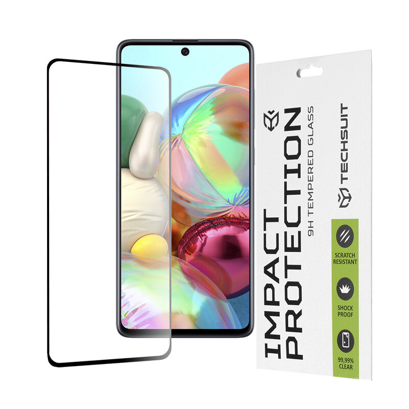 Folie Clear pentru Samsung A71, Note10 Lite / S10 Lite, Full Glass - Transparent / Negru