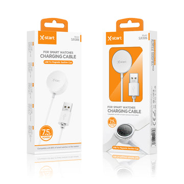 Cablu Incarcare SmartWatch X-Start SJX306, Wireless, Magnetic, Universal, 5W, USB-A, 1m - Alb