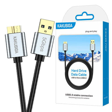 Cablu HDD Kaku KSC-1527, DataTransfer, USB-A la MicroUSB 3.0, 5GB/S, 50cm - Negru