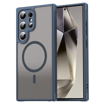 Husa MagFrost Pro pentru Samsung Galaxy S25, Matte MagSafe, Frosted - Rama bleumarin