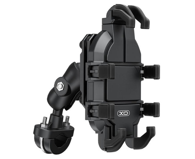 Suport Moto/Bike XO C149, Cleme Laterale, Montaj Ghidon, Anti-Shock, MultiAngle - Negru