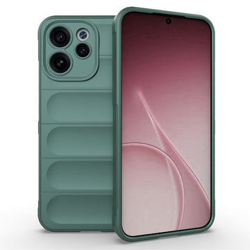 Husa Wave pentru Oppo, Reno 15F, Grip Anti-Shock, TPU - Verde inchis