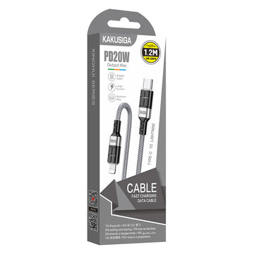 Cablu Date si Incarcare Kaku KSC-696, USB-C la Lightning, PD20W, QC3.0, 1.2m - Gri