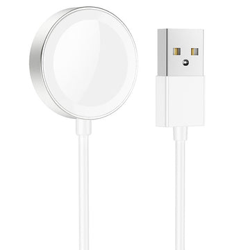 Incarcator Wireless Hoco CW39, iWatch, 1.75W, 5V, Qi Charging, Conector USB-A - Alb