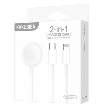 Incarcator Wireless Kaku KSC-966, 5V, Dual Connector, USB-C / Lightning - Alb