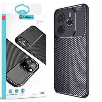 Husa AutoFocus pentru Xiaomi Redmi Note 14 5G, Carbon Texture, TPU - Negru