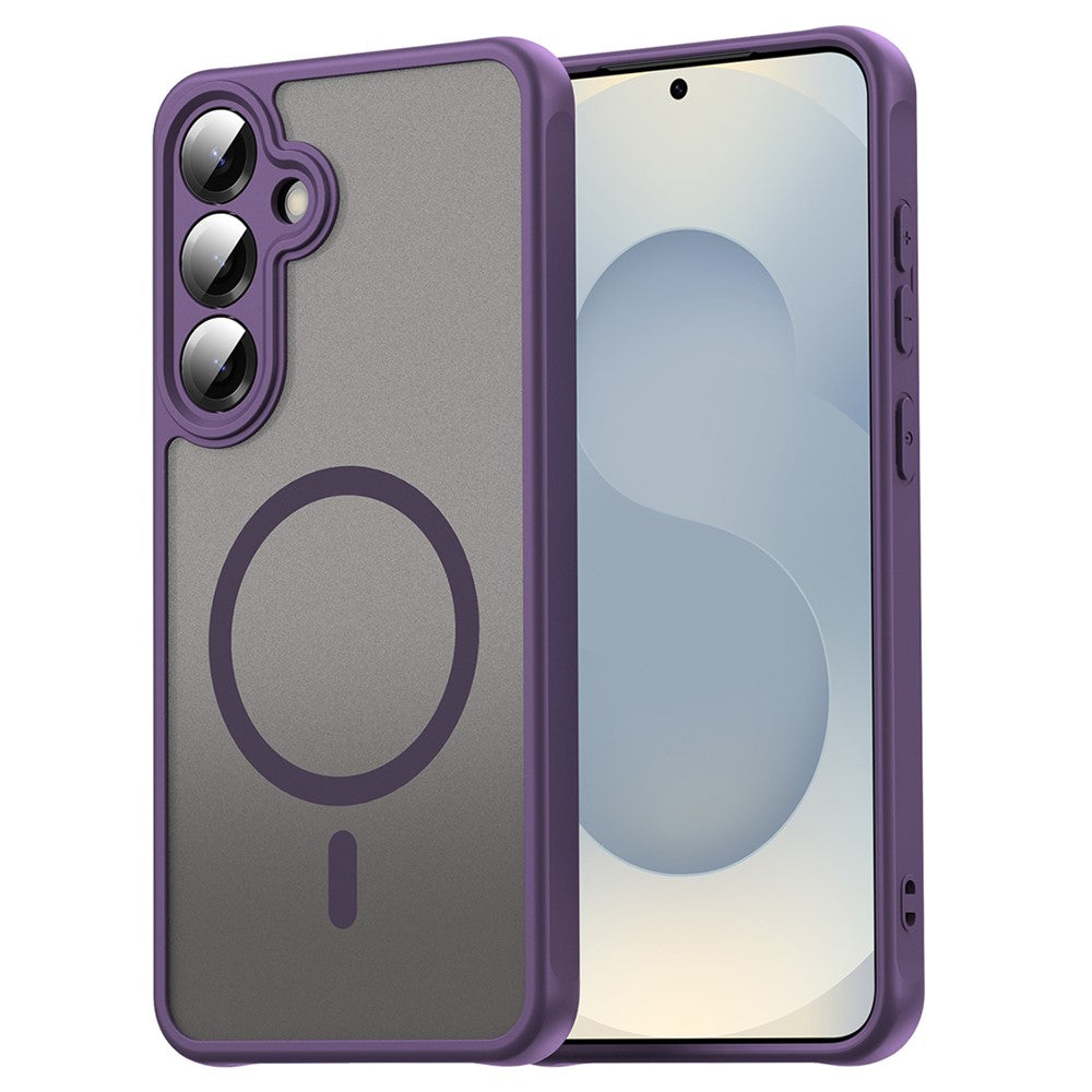 Husa MagFrost Pro - Samsung Galaxy S25 Plus - Matte MagSafe, Frosted, frame Purple