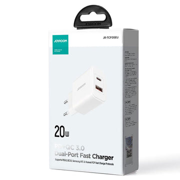 Incarcator Retea Joyroom JR-TCF05, 20W, 1xUSB-C, 1xUSB-C, PD - Alb