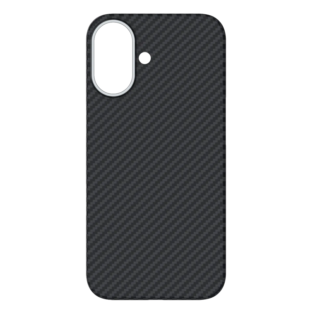Husa Kevlar - iPhone 16, Aramid Fiber, MagSafe UltraThin, Black [M]