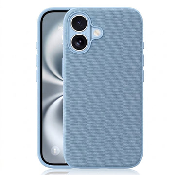 Husa Woven pentru iPhone 16, MagCase, TechWoven Piele, Soft Craft, Bleu
