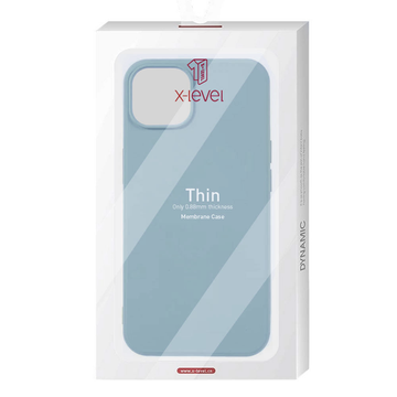 Husa X-Level Thin pentru iPhone 14 Plus, MicroFiber - Albastru Grey