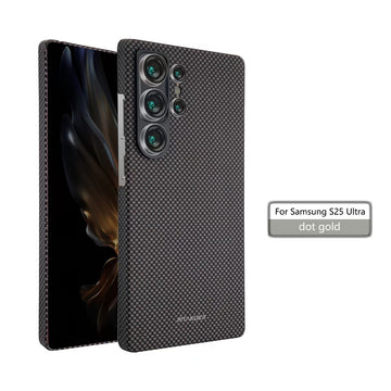 Husa Aramid PTK pentru Samsung S25, Kevlar Fiber, cu MagSafe - Woven maro