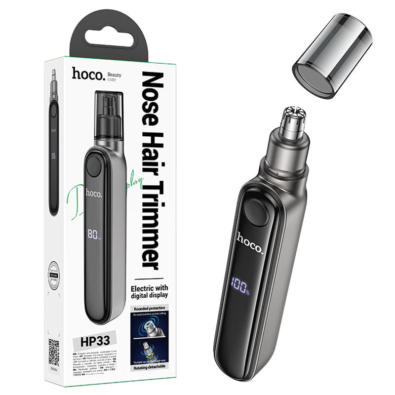 Trimmer nas si urechi Hoco HP33, UltraSpeed, afisaj LED, 400mAh, de calatorie - Gri