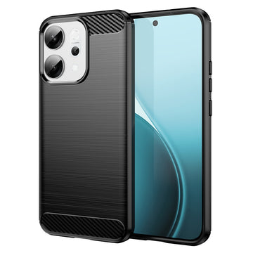 Husa Brush pentru Oppo, Reno 14, TPU, Metall Look - Negru