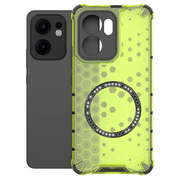 Husa HoneyComb pentru Oppo, Reno 13F, Magnet MagCase, AntiDr Corners - Verde