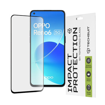 Folie Clear pentru Oppo Reno6 5G, Full Glass - Transparent / Negru
