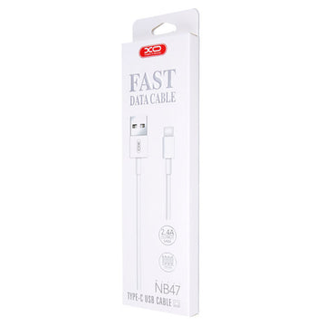 Cablu Date si Incarcare XO NB47, USB-A la USB-C, 2.4A, 1m - Alb