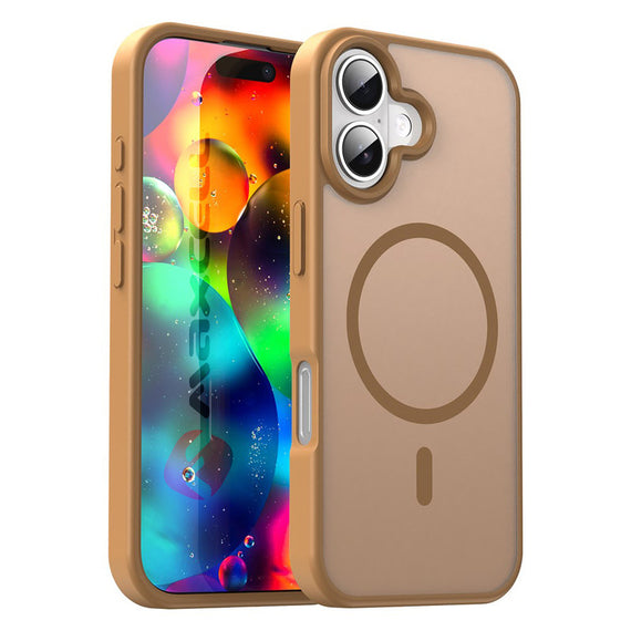 Husa MagFrost Pro - iPhone 17, Matte MagSafe, Frosted frame, Gold