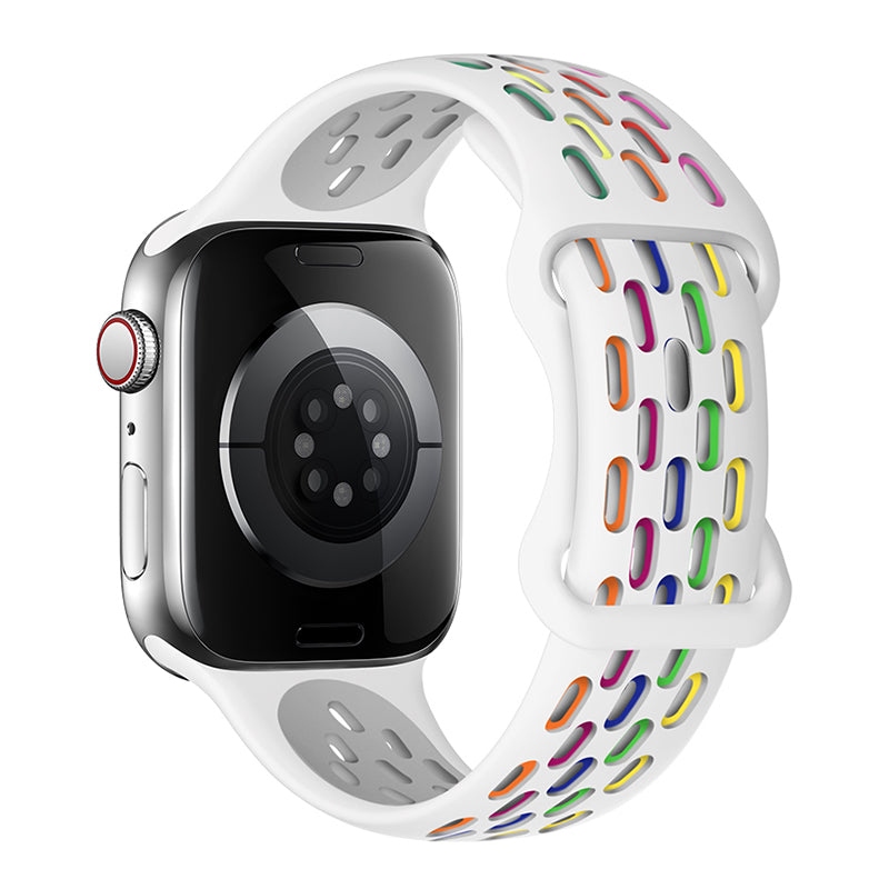 Curea Hoco WA19 pentru Apple Watch, Sport, Silicon 38/40/41mm - Alb Multicolor