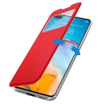 Husa FlipView pentru iPhone, Xs / X, Flip Stand - Rosu