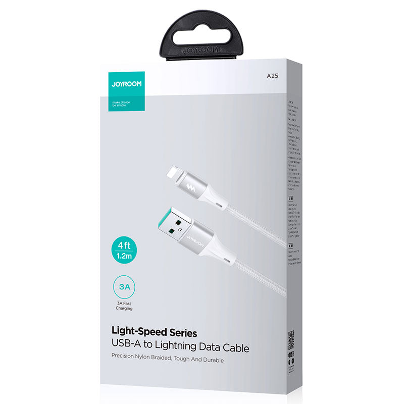 Joyroom (A25-AL3) - Cablu Date si Incarcare, USB-A la Lightning, 3A, Braided, 1.2m, White