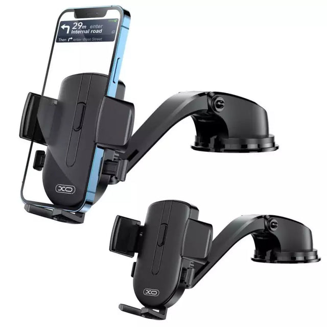 Suport Auto XO C89, cu Cleme, Ventilatie, Rabatabil, cu Cleme, Auto Gravity 360° - Negru
