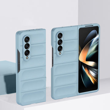 Husa Strip pentru Samsung Z Fold6, Matte, ShockProof - Albastru deschis
