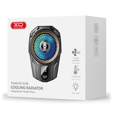 Cooler Ventilator XO SL08, pentru Spate Telefon, cu Cleme, Afisaj Temperatura, LED Digital - Negru